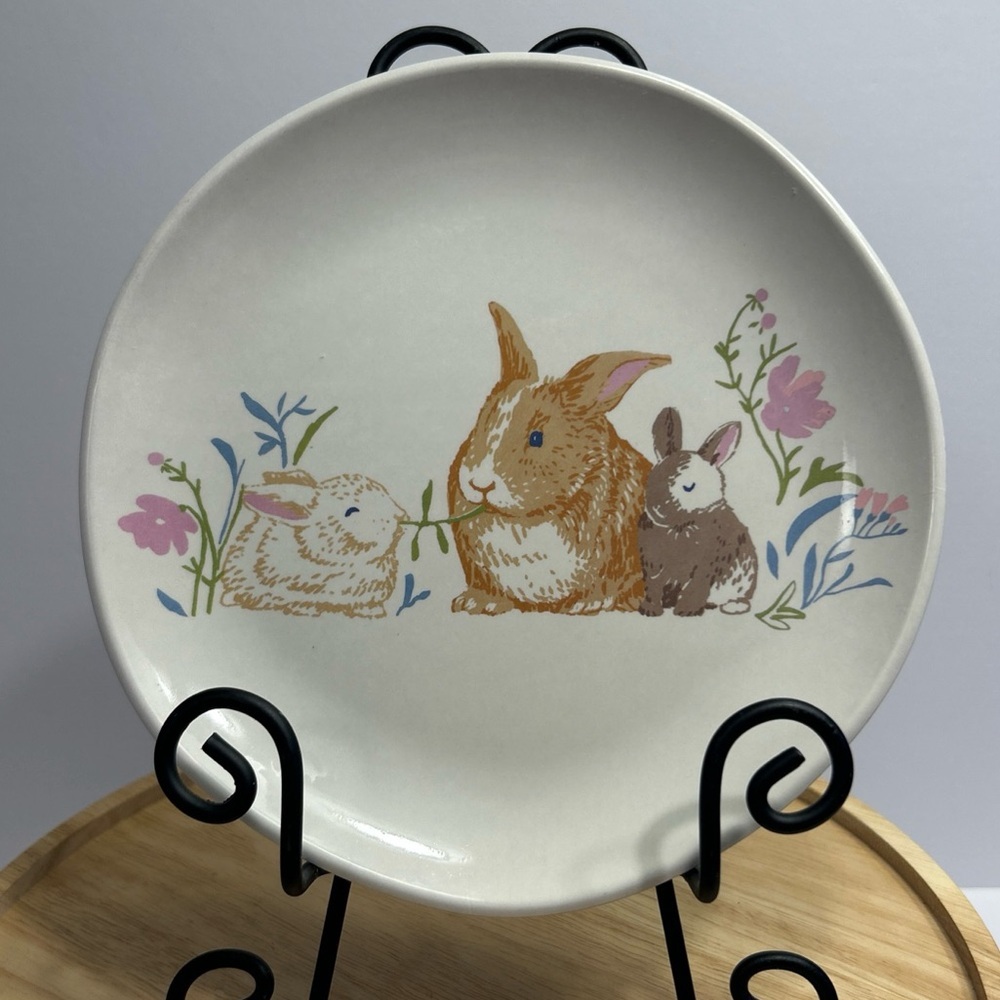 Bunny Rabbit Easter Spring 8" bamboo Melamine Salad Appetizer Plate Threshold